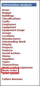 Information Analysiss-Work Orders